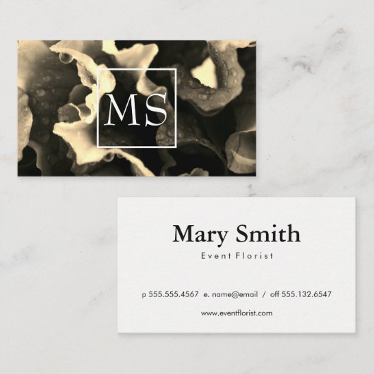 Florist (sepia) visitekaartje (Voorkant / Achterkant)