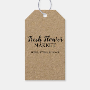 Florist van de markt voor verse bloemkool cadeaulabel