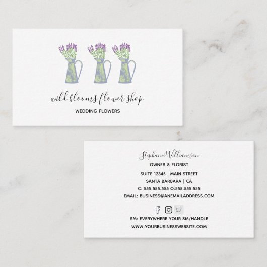 Florist | Visitekaartje voor het ventilatorwinkele (Voorkant / Achterkant)
