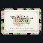 Florist Wedding Business Bouquet Pink Hydrangea Magneet<br><div class="desc">Dit is een bijpassende Visitekaartje- of bloemenbijsluiter om te gebruiken voor bloemist, bruiloft of andere bloemige gerelateerde zaken. KLEUR PALET: zwart, blush roze, crème, off white, taupe en tan. DESIGN COLLECTIE: Hoewel dit ontwerp er uitziet in stijl, is het allemaal nieuw, origineel kunstwerk van Audrey Jeanne. Voor de formele vintage...</div>