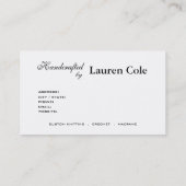 Florista Handgemaakt door douaneambten Visitekaartje (Achterkant)