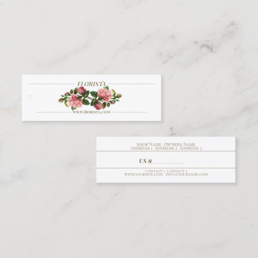 Florista - Prijs Label, Visitekaartje (Voorkant / Achterkant)