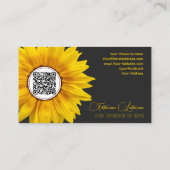 Floristisch monogram kalligrafie QR-code Visitekaartje (Achterkant)