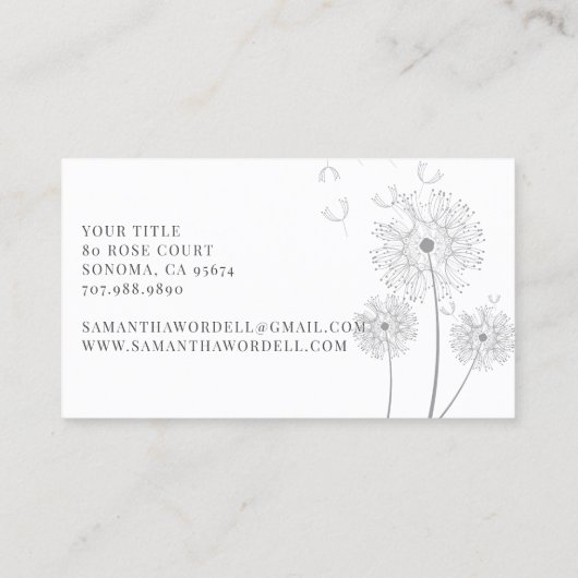 Floristisch Visitekaartje (Achterkant)