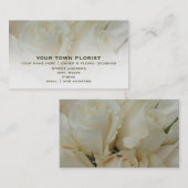 Floristisch Visitekaartje - witte rozen (Voorkant / Achterkant)