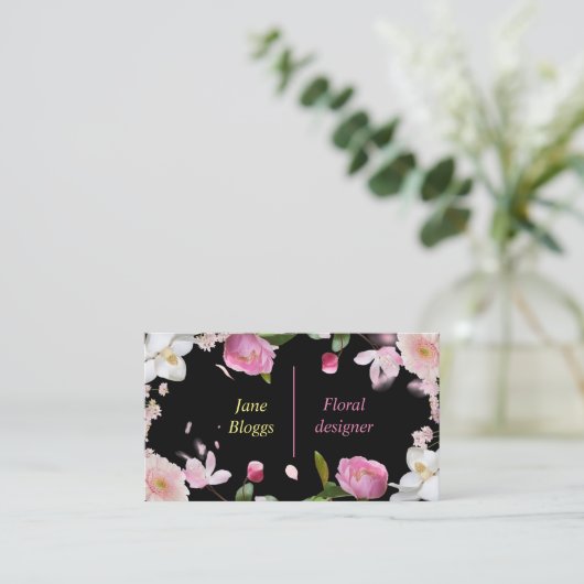 Floristische bloemen visitekaartje (Staand voorkant)