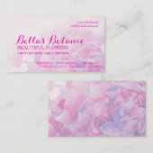 Floristry paarse roze bloemist visitekaartjes (Voorkant / Achterkant)
