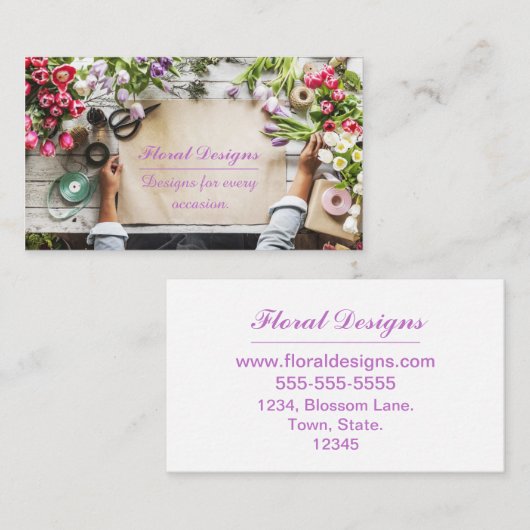 Floristry Store. Visitekaartje (Voorkant / Achterkant)