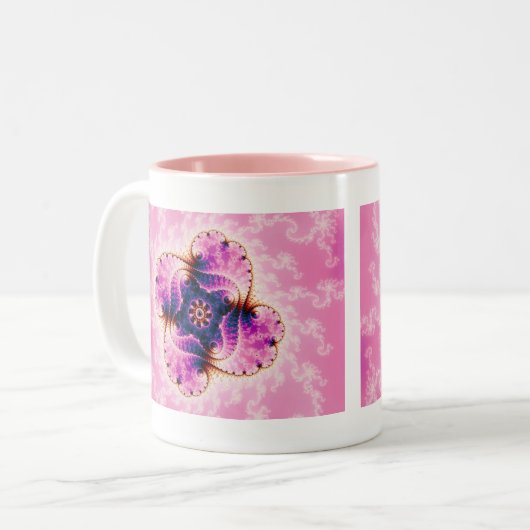 Florivet - Fractal Art Tweekleurige Koffiemok (Voorkant links)