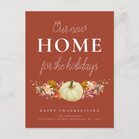 florpumpkin bewegende aankondiging briefkaart (Voorkant)