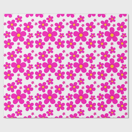 florretro patroon cadeaupapier (Vlak)