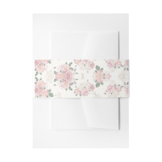 florroze band voor uitnodigingen wikkel (Voorkant Voorbeeld)