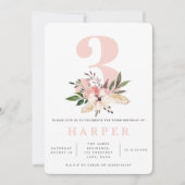 florroze foto - uitnodiging voor 3e verjaardag (Voorkant)