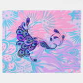 florroze pauwdeken fleece deken (Voorkant (Horizontaal))