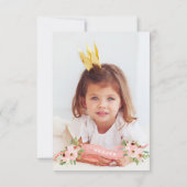 florroze verjaardagsfeestje foto uitnodiging (Achterkant)