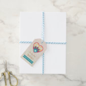 Flortal hart, madeliefje Moederdag Cadeaulabel (Met Touw)