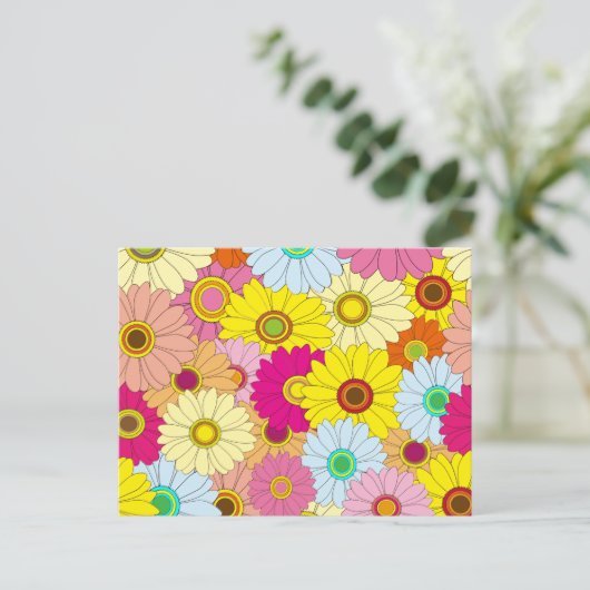 florvormig patroon briefkaart (Staand voorkant)