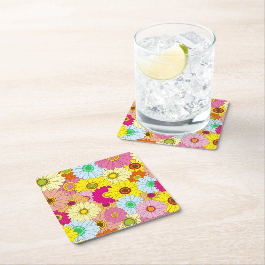 florvormig patroon kartonnen onderzetters (Insitu)