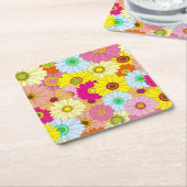 florvormig patroon kartonnen onderzetters (Schuin)