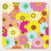 florvormig patroon kartonnen onderzetters (Voorkant)