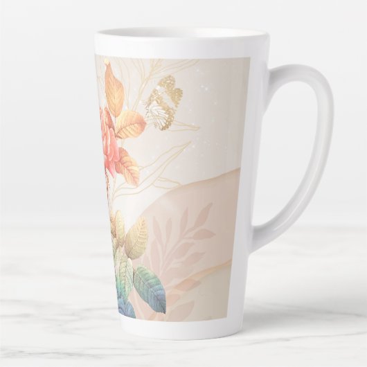 florvormig patroon latte mok (Rechts)