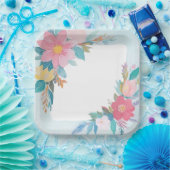 florvormig patroon papieren bordje (Feest)