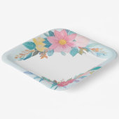 florvormig patroon papieren bordje (Gebogen)