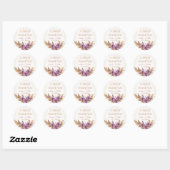 Flory thema Bruiloft Sticker Paarse & Goud (Vel)