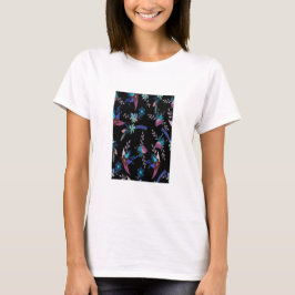 florzwart achtergrondpatroon t-shirt