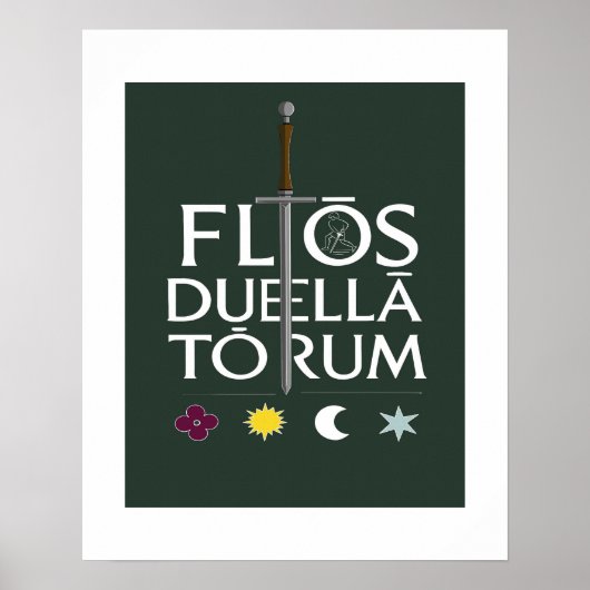 Flos Duellatorum Green Edition– Medieval Sword Art Poster (Voorkant)