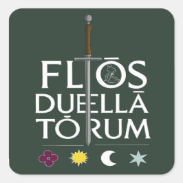 Flos Duellatorum Green Edition – Middeleeuwse Zwaa Vierkante Sticker