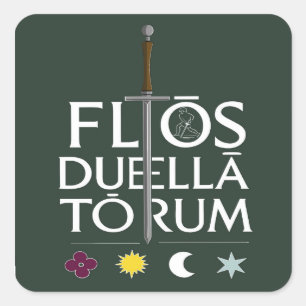 Flos Duellatorum Green Edition – Middeleeuwse Zwaa Vierkante Sticker