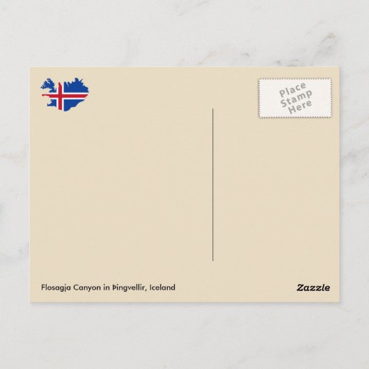Flosagja Canyon in Þingvellir, IJsland Briefkaart (Achterkant)