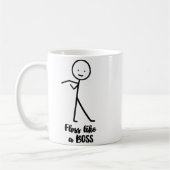 Floss als een baas Stick Figure Stickman Doodle Pr Koffiemok (Links)
