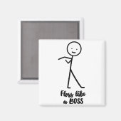 Floss als een baas Stick Figure Stickman Doodle Pr Magneet (Voorkant / Achterkant)