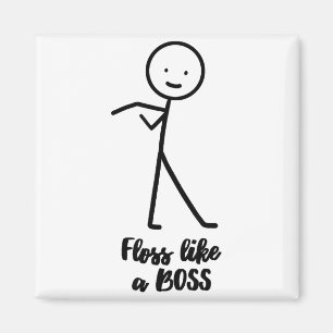 Floss als een baas Stick Figure Stickman Doodle Pr Magneet