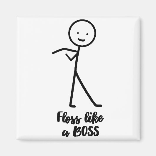 Floss als een baas Stick Figure Stickman Doodle Pr Magneet (Voorkant)