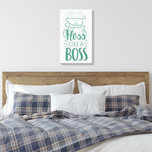Floss als een boog canvas afdruk (Insitu (Slaapkamer))