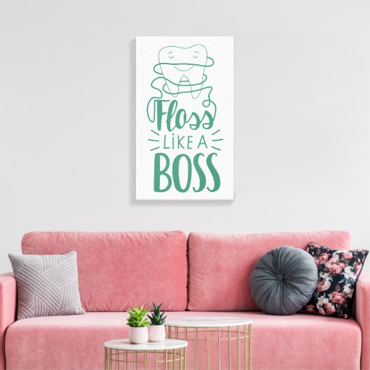 Floss als een boog canvas afdruk (Insitu (Woonkamer))