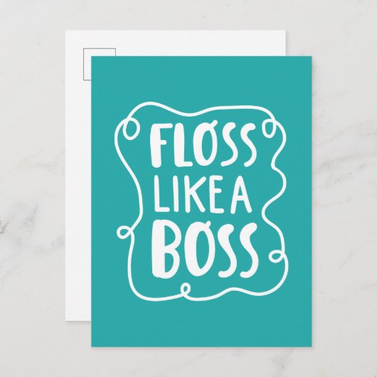 Floss als een boog | Tandheelkundige zin Briefkaart (Voorkant / Achterkant)
