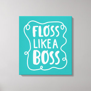 Floss als een boog Tandheelkundige zin Canvas Afdruk