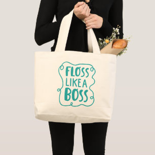 Floss als een boog Tandheelkundige zin Grote Tote Bag