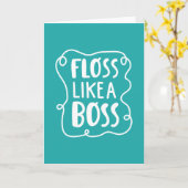 Floss als een boog | Tandheelkundige zin Kaart (Gele Bloem)