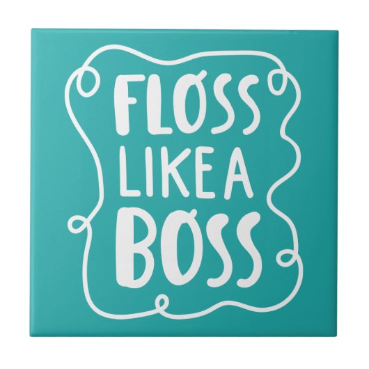 Floss als een boog | Tandheelkundige zin Tegeltje (Voorkant)