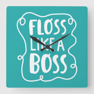 Floss als een boog Tandheelkundige zin Vierkante Klok