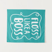 Floss als een boog | Tandheelkundige zin Wandkleed (Voorkant (horizontaal))