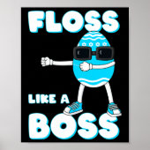 Floss like a boss Easter Egg Flossing Boys Girls K Poster (Voorkant)