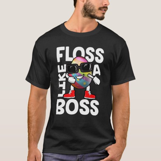 Floss Like A Boss Flossing Egg Sunglasses Happy Ea T-shirt (Voorkant)