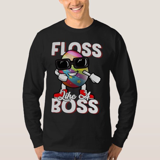 Floss Like A Boss Flossing Egg Sunglasses Happy Ea T-shirt (Voorkant)