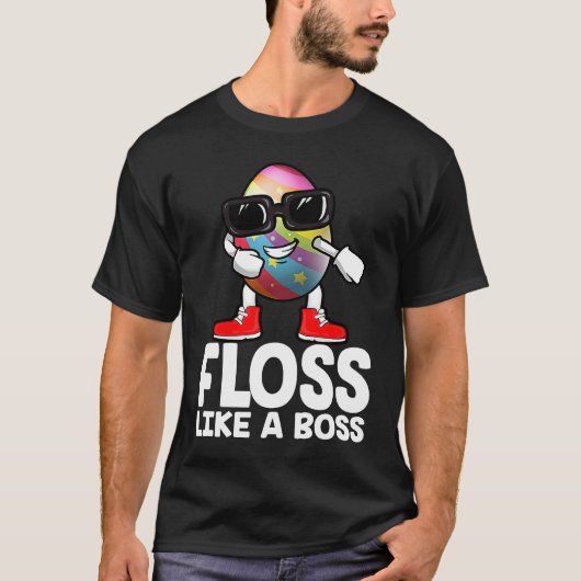 Floss Like A Boss Flossing Egg Sunglasses Happy Ea T-shirt (Voorkant)